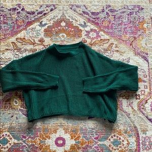 Cropped green sweater